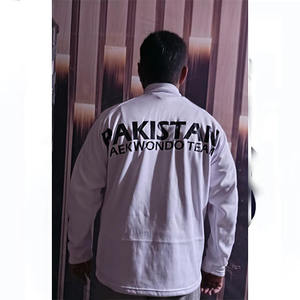 Veste légère de Taekwondo en coton et polyester respirant, uniforme d'arts martiaux pour l'entraînement et la compétition, maille 2 cm pour le karaté - Product Image 1