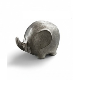 Juego de Figuras de Elefantes Geométricos Modernos, Escultura de Metal con Acabado Plateado, Decoración Abstracta de Animales para el Hogar y la Oficina, Artículos Navideños - Product Image 3