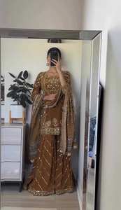 Diseñador de bordado pesado trabajo de piel sintética indio y pakistaní desgaste de fiesta Salwar Kameez humedad que absorbe aspecto elegante - Product Image 5