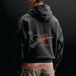 Sudadera Extra Grande de Algodón Grueso para Hombre, con Hombros Caídos, Fabricantes Personalizados, Tejido Inverso, Sudadera con Capucha de Doble Capa - Product Image 2