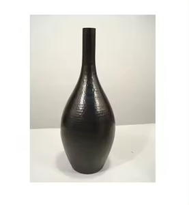 Design attrayant couleur marron salon décoration élégant fleur Vase Top qualité métal martelé Vases - Product Image 3