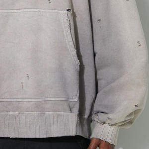 Sweat à capuche délavé au soleil pour homme, style High Street, qualité supérieure, 100% coton, design à épaules tombantes, vêtements d'hiver pour homme, sweats à capuche délavés au soleil - Product Image 4