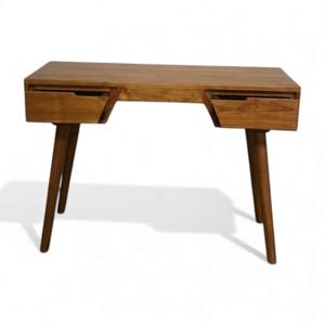 Table de toilette moderne en teck massif japonais, 2 tiroirs, écologique, fabriquée à la main, table de maquillage de salle de bain, bureau d'écriture, maison - Product Image 2