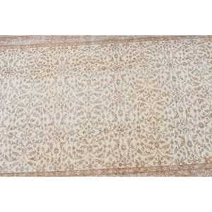Vintage Accent Rug 3.2x6.8 ft, <b>Brown</b> Plants & trees Turkish <b>Wool</b> Rug - Product Image 5