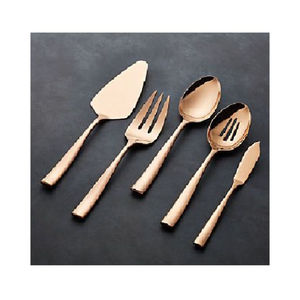 Juego de cubiertos pulidos brillantes dorados, mesa de utensilios de cocina con mangos de madera, Juego de 4 mesas de restaurante y comedor - Product Image 6