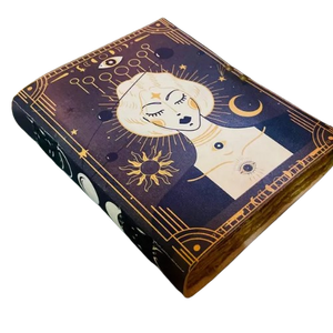 Thần Bí Mặt Trăng Nữ Thần In Da Tạp Chí <span class=keywords><strong>Handmade</strong></span> Celestial Tarot Máy Tính Xách Tay, Huyền Bí Sketchbook & Witchy Quà Tặng Cho Cô - Product Image 1