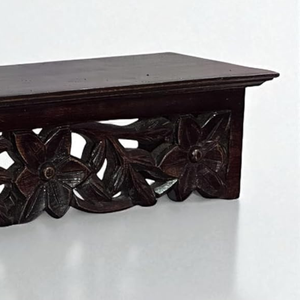 Étagère murale en bois noir faite à la main, décor mural sculpté, pour le salon et l'entrée, décor pré-assemblé, décorations murales, décoration intérieure - Product Image 6