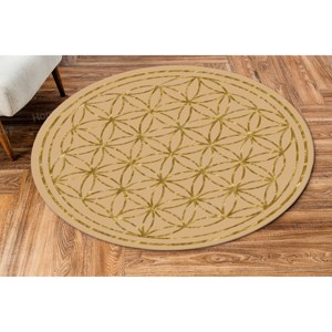 Tapis imprimé à motifs géométriques - Design moderne et luxueux, tapis fin non tissé - Product Image 3
