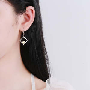 Orecchini Pendenti Quadrati in Argento Sterling con Peridoto, Gioielli alla Moda - Product Image 3