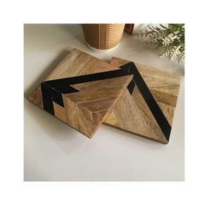 Nuevo juego de posavasos de madera hecho a mano de 3 con soporte antiguo de madera para porciones de té de oficina a muy buen costo - Product Image 5