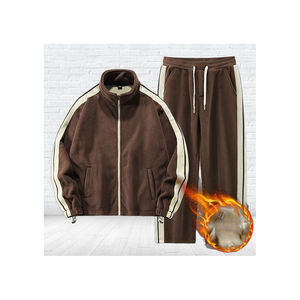 ชุดวอร์มลำลองผ้าฟลีซสีชมพูสำหรับฤดูหนาว รุ่นปี 2025 แบบยูนิเซ็กซ์ ไซส์พลัส ผลิตจากโพลีเอสเตอร์ เนื้อผ้าหนา ระบายอากาศได้ดี เหมาะสำหรับใส่เล่นกีฬาหรือใส่ลำลอง - Product Image 1