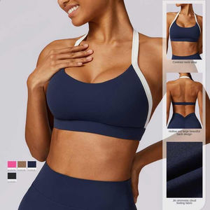 Women's High for Impact Yoga <b>Bra</b> Soft Compression Custom Logo Breathable <b>Halter</b> Neck <b>Backless</b> Design Sexy Sports Workout <b>Bra</b> - Product Image 4
