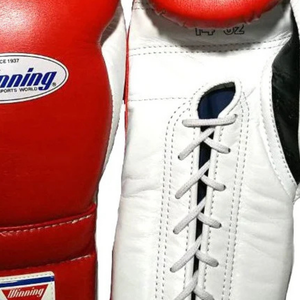 Gants de boxe à lacets Winning Rouge Blanc Noir Cuir véritable Gants d'entraînement de combat professionnels Gants de sparring 8oz 10oz 12oz 14oz 16o - Product Image 5