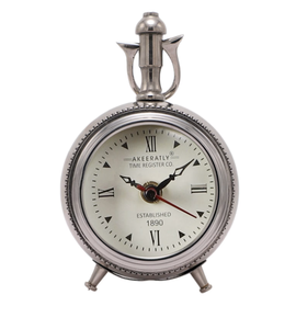 Ak Brass Glowing Elegance: Modern Metal Desk <b>Clock</b> for Timeless Home Decor - Product Image 1