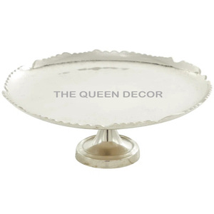 Aluminum Metal Display Glass Dessert Table Decorations Metal Elegant Flower Design Decorative Golden <b>Cake</b> <b>Stand</b> with Glass Lid - Product Image 5