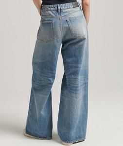 Pantalon en jean boyfriend ample à jambes larges, taille mi-haute, vintage, pour femmes, 100% coton biologique, écologique, respirant - Product Image 3