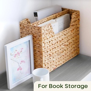 Handwoven Water Hyacinth Storage Bin & <b>Organizer</b> For <b>Files</b> Eco-Friendly Natural Home and Home Decor Wholesale from Vietnam - Product Image 4