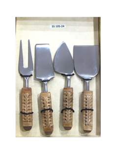 Juego de queso más Popular, mango de madera, juego de queso de acero inoxidable, utensilios de cocina, herramientas de queso chapadas en plata de acero inoxidable - Product Image 5