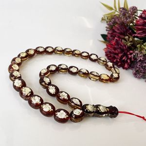 Tespih en ambre baltique sculpté à la main, 33 perles, jaune cerise, Misbaha de luxe - Product Image 3