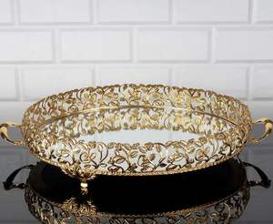 Bandeja de Metal y Espejo Hecha a Mano, Elegante para Decoración del Hogar, Perfecta para Uso Decorativo y para Servir - Product Image 5