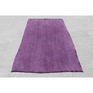 Alfombra Turca, Alfombra de 4.2x6.9 pies, Alfombra con lunares morados - Product Image 1