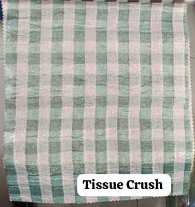 Tissue Crush Fabric Metallic Sheen Lightweight <b>Crinkled</b> Material For Saree Lehenga Kurti Craft & Designer Apparel Wholesale - Product Image 4