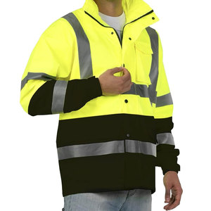 Long manteau de pluie en polyester avec logo personnalisé pour hommes, combinaison de pluie de football imperméable avec fonction fluorescente - Product Image 5