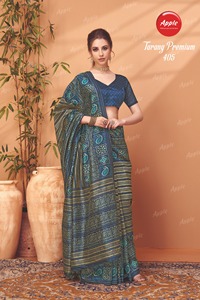 ส่าหรีผ้าไหมคอตตอนหรูหราสำหรับผู้หญิงผ้าส่าหรีปักลายคาธาสวยงามผ้าโปร่งที่มีน้ำหนักเบาและเสื้อสำหรับโอกาสต่างๆ - Product Image 5