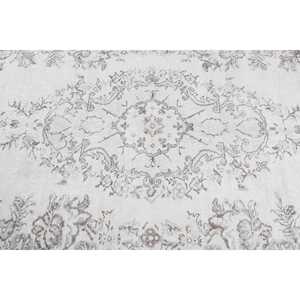 พรมวินเทจสไตล์ตุรกี ขนาด 5.5x9.2 ฟุต พรมขนาดใหญ่ สีขาวน้ำตาลไล่เฉด ทำจากขนสัตว์ - Product Image 5