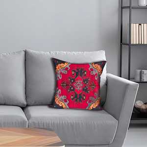 Cojín con Estampado Floral Bohemio: Decoración Vibrante para el Hogar, 8"x8" - 20x20 cm - Product Image 1