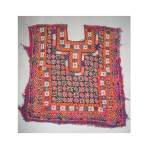 Broderie indien Vintage cou joug miroir travail à la main Applique Patch couture artisanat coton tissu brodé cou joug - Product Image 3