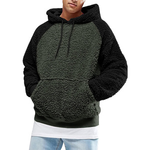 <b>Men's</b> Polyester/Cotton Custom Embroidered Eco-Friendly Waterproof <b>Hoodie</b> Solid <b>Sherpa</b> <b>Fleece</b> Sweatshirt Screen Puff Sweatshirt - Product Image 1