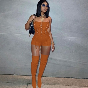 Spring Summer Women's Sexy Casual Solid Color Blouses Sleeveless with Out <b>Bodysuits</b> Top - Product Image 5