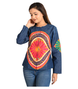 Chaqueta Larga Acolchada de Algodón para Mujer, Otoño Invierno, Diseño Abierto Único, Estampado a Mano, Bolsillos Holgados, Transpirable y Ecológica - Product Image 5