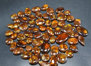 Agate de feu mexicaine pierres précieuses en vrac 400.00 carats Lot cabochon lisse coupe ovale pour la fabrication de bijoux toutes tailles disponibles - Product Image 3