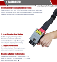 Máquina de Limpieza Láser Pulsada BOGONG 300W 500W con Carro con Ruedas para Eliminación de Óxido y Pintura en Equipos de Construcción, Portátil