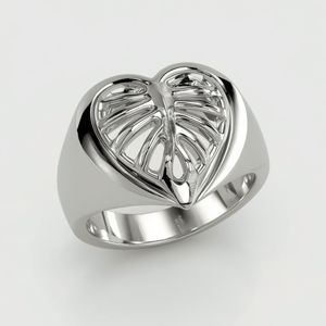 Bague en or massif 10 carats avec cœur en arête de poisson pour hommes | Bijoux fins minimalistes modernes | Fabricant d'équipement thaïlandais - Product Image 6