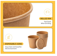 Gobelets jetables en papier kraft, isolants thermiquement, écologiques, compatibles micro-ondes, entièrement recyclables, avec revêtement PE/PLA à base d'eau en option