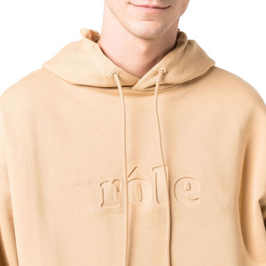 Sweat à capuche pour homme en molleton polaire 100% coton, 400 g/m², surdimensionné, avec logo personnalisé en relief, pour l'hiver, taille plus - Product Image 4