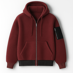 เสื้อฮู้ดดี้เชอร์ปาผ้าฝ้าย 100% ทรงโอเวอร์ไซส์ แขนเสื้อมีกระเป๋า แต่งขอบยางยืดตัดสี สไตล์สตรีทแวร์ แบบสวมหัวและแบบมีซิป แฟชั่นฤดูหนาว 2025 - Product Image 2