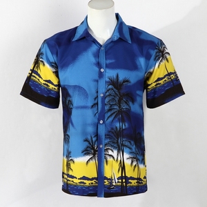 Hot sale Summer Plus Size Polyester Short Sleeve Beach Sea Island <b>Mens</b> Print floral <b>hawaiian</b> <b>shirts</b> <b>for</b> <b>men</b> - Product Image 2