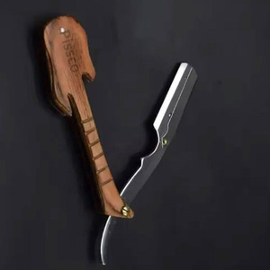 Navaja de Afeitar Plegable para Barba, Cejas y Cabello, Herramienta de Barbería, Maquinilla de Afeitar Recta de Acero Inoxidable para Hombre - Product Image 3