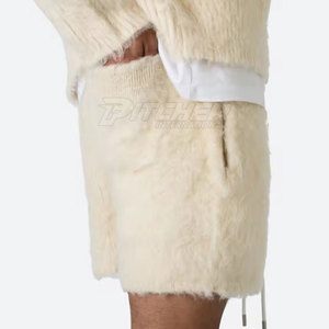 Shorts en laine pour hommes de qualité supérieure, couleur unie, taille mi-haute, toucher doux, respirant, écologique, léger, pour tenues décontractées - Product Image 5