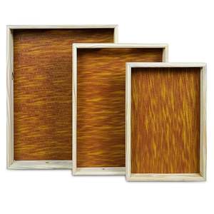 Plateau de service en bois de pin, tapis de finition en bois Design Coffee Breakfas Tea Snack Set de 3 Small 30,20 Medium 35.5,25 Large 40.6,30cm - Product Image 1