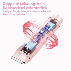 Afeitadora Íntima 2 en 1 con Pantalla LED, Recargable por USB, Resistente al Agua IPX7, para Mujer, con Doble Cuchilla y Cabezal Redondo Plano, para Uso en Autocaravanas - Product Image 3
