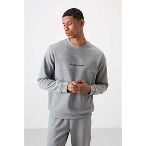 Conjunto Deportivo para Hombre en Algodón Gris Melange, Grueso, Suave, Texturizado, con Estampado - 85253 - Gb melange/gb melange - Product Image 5