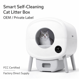 Toilet Kucing Pintar Pabrikasi Smart <span class=keywords><strong>Cat</strong></span> Toilet 80L Ruang Luas Kontrol Jarak Jauh via Aplikasi Penghapus Kotoran Satu Sentuhan Pembersihan Otomatis Kotak Pasir untuk Kucing - Product Image 1