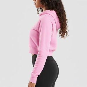 Stylish Women's Hoodies Loose Sleeve <b>Y2K</b> Crop Top Hoodie Hip Hop Fashion Long Sleeve Winter Custom Design - Product Image 4