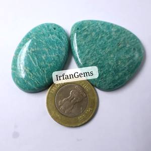 เครื่องประดับอัญมณีแอมะซอไนต์ทรงหลังเบี้ยจากธรรมชาติคุณภาพสูงสำหรับเครื่องประดับที่รวดเร็วทำให้พร้อมสำหรับอัญมณีหลวม - Product Image 1