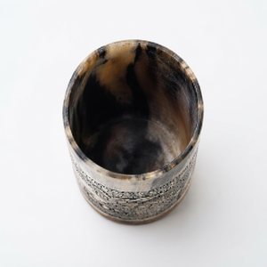 Handcrafted Eco-Friendly Buffalo Horn <b>Glass</b> <b>Mug</b> with Wooden Base From REHMAN CRAFT - Product Image 4